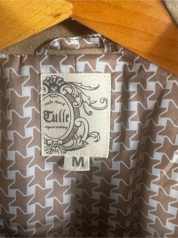 54. Tulle Camel Tan Peacoat Jacket Size M - Image 2