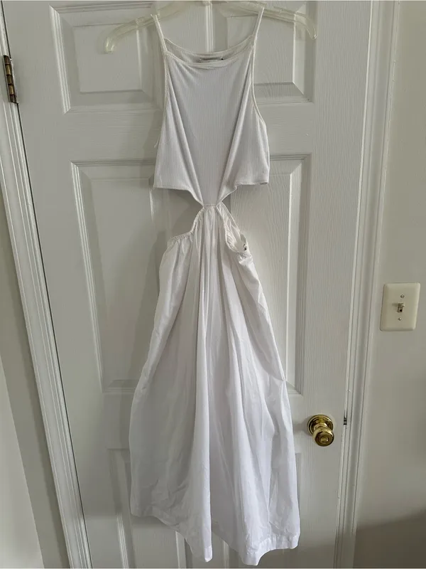 Abercrombie & Fitch White Midi Cutout Dress size XS - Image 3