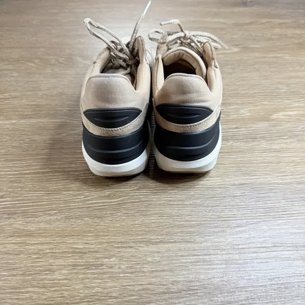 Zara Chunky Platform Sneakers Leopard Accent Beige Lace Up Women's EU 40 US 9 - Image 5