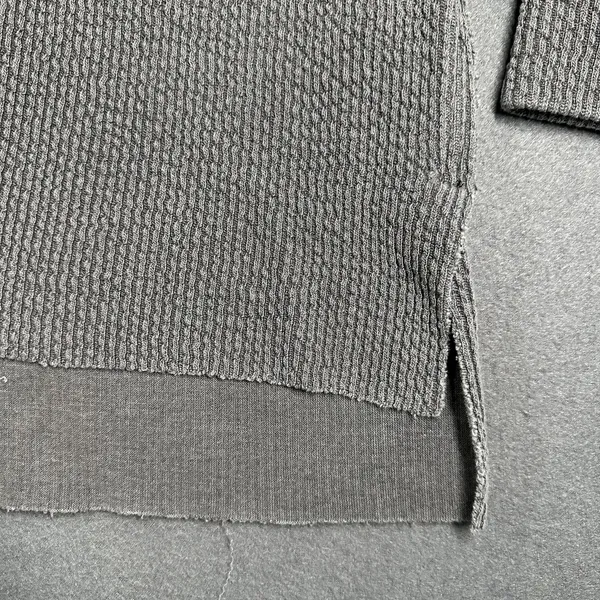 Aerie Waffle Knit‎ Sweater Womens XL Gray V Neck 3/4 Sleeve High Low Oversized - Image 2