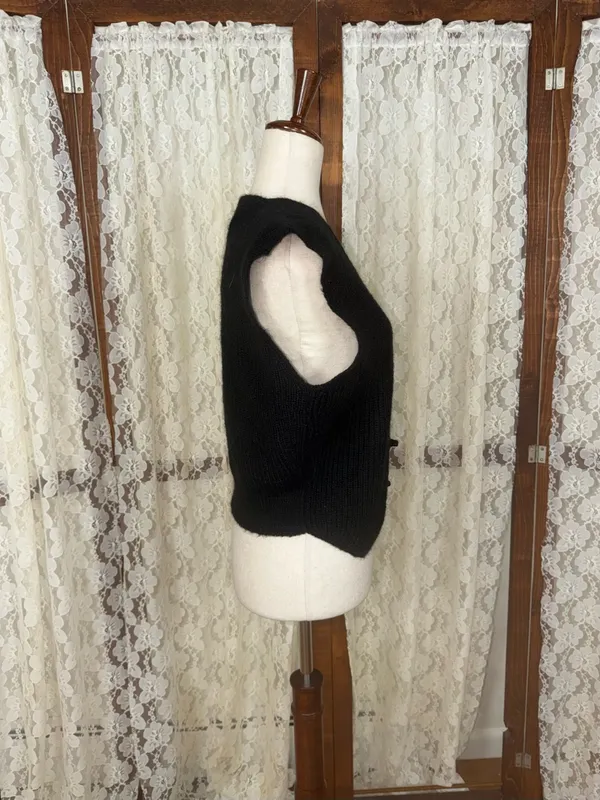 Super Cute Vintage 1980s Villager Mohair Frog Toggle Vest - Image 3