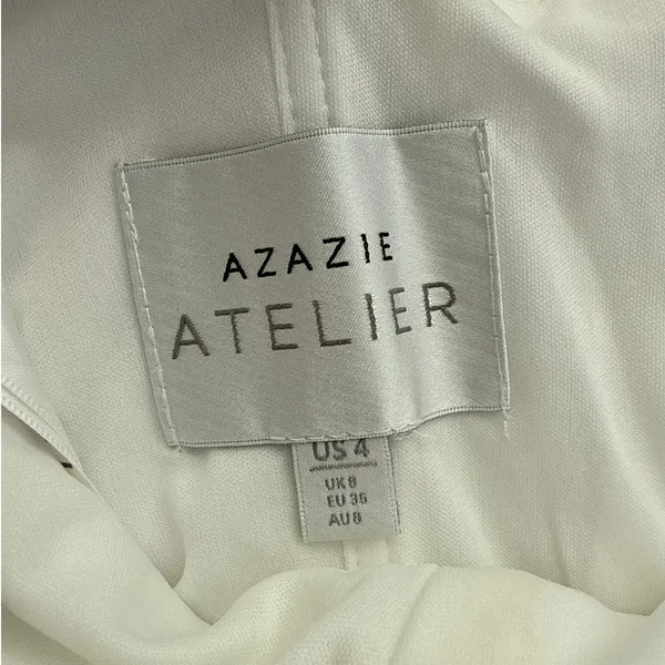 Azazie Atelier - Zaya Bow Detail Maxi Dress with Slit in White - Image 3