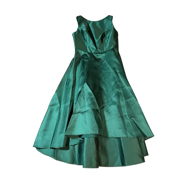 NWT Alfred‎ Sung Size 4R HUNTER GREEN HIGH LOW BRIDESMAID DRESS Formal - Image 3