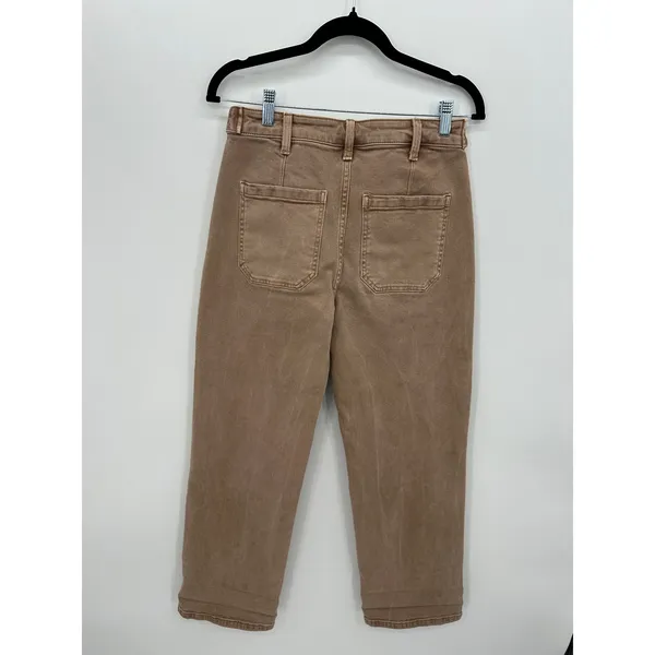Flying Monkey Womens Tan Utility High Rise Straight Leg Jeans Size 26 F5920WTP - Image 2