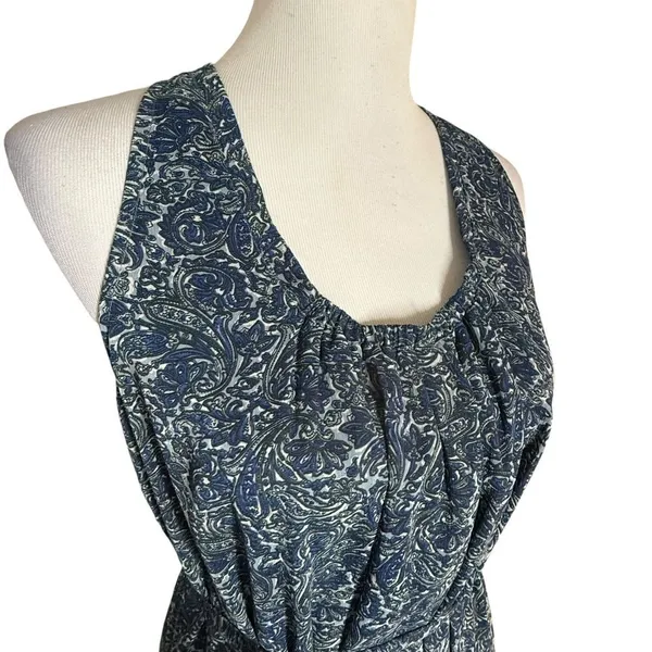 Converse Womens Paisley Print Open Back Dress Size M Blue Halter Tie Waist BOHO Casual - Image 6
