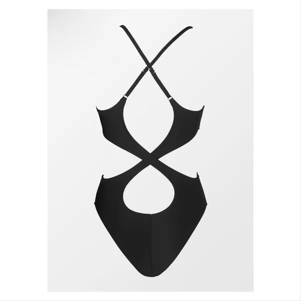 NWT Cupshe Kasey Black Cutout Back One Piece Swimsuit - Image 7
