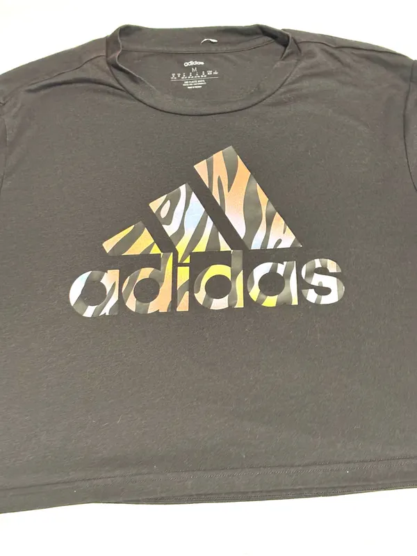 Adidas Crop Top Black with colorful logo - Image 4