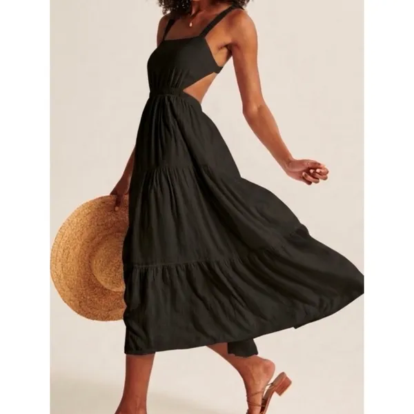 Abercrombie & Fitch Black Cut Out Maxi Dress - Image 2