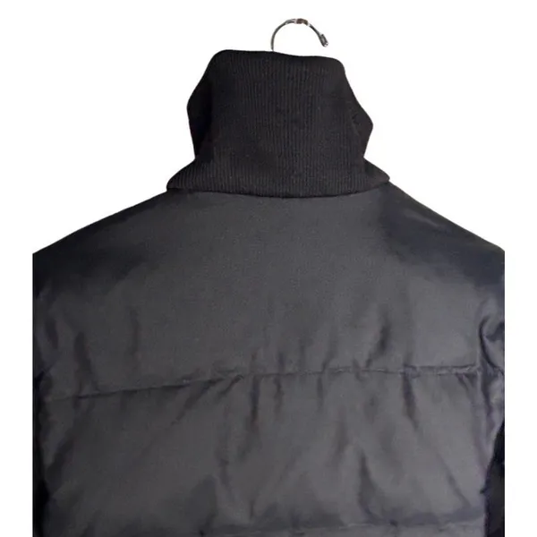 Old Navy Puffer Coat Size Medium Black Side Panels Vintage Down Feather FLAWED - Image 11