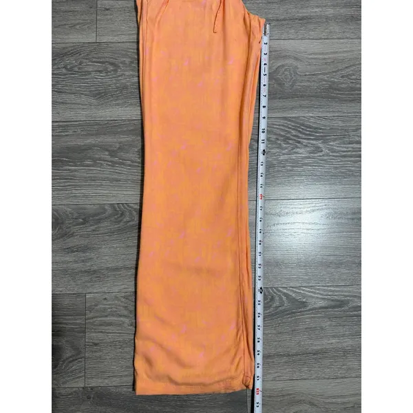 Hurley‎ Womens Size M Orange Pink Batik Print Beach Pants Smocked Waist Coastal - Image 8