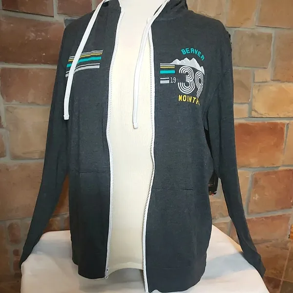 Beaver Mountain Ouray Sportswear grey zip up hoodie -nwot! - Image 4