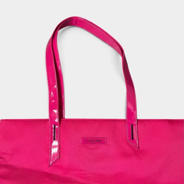 Lancome Womens Reversible Total Bag Colorblock Pink Red Flamingo Lips Lining - Image 2