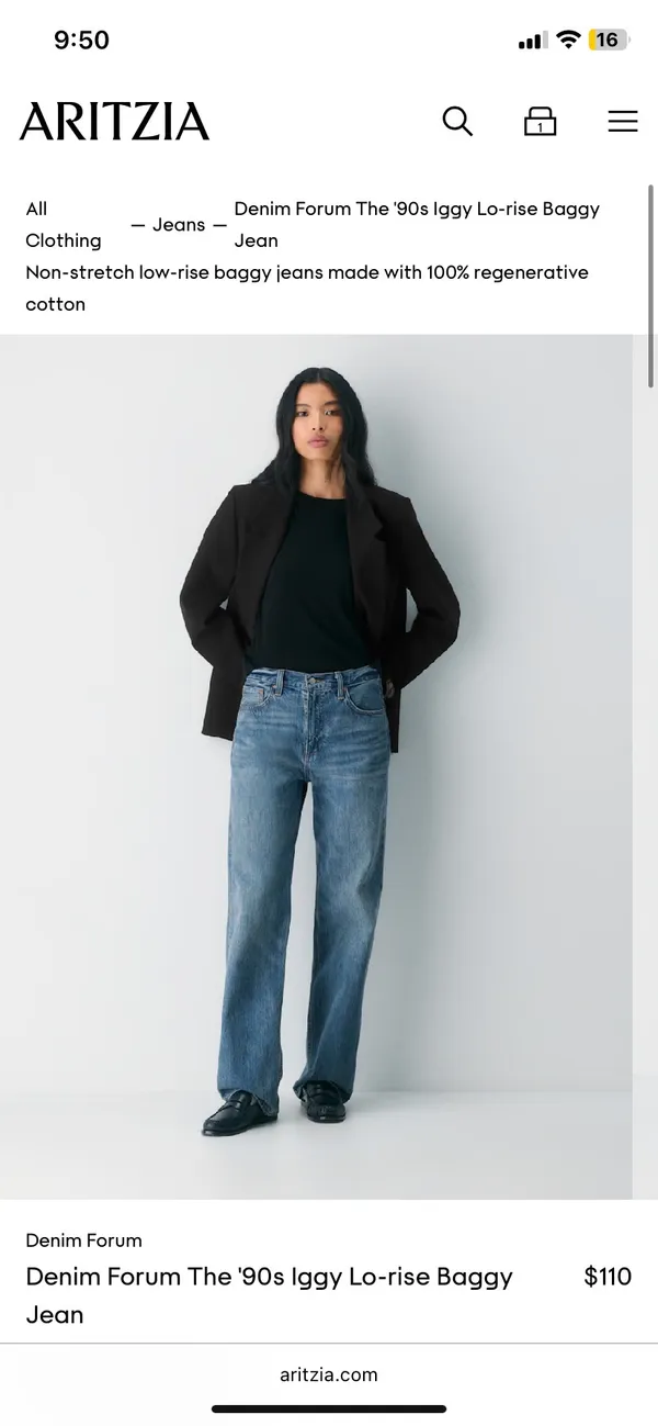 Aritzia Denim Forum The '90s Iggy Lo-rise Baggy Jean - Image 2