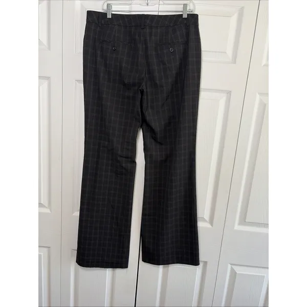 Express Design Studio Editor Womens 10 Black Plaid Wide Leg Career Trousers - Image 3