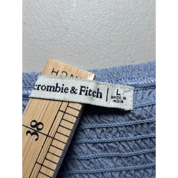 Abercrombie & Fitch‎ Cornflower Blue Spaghetti Strap Dress Large Crochet - Image 7
