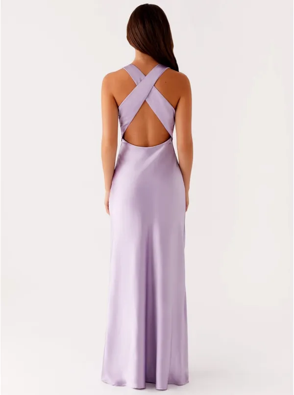 Lilac peppermayo satin maxi dress - Image 2