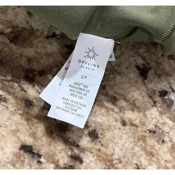 OFFLINE by Aerie Real Me Crossover Leggings S Petite Green High Rise 7/8 25" - Image 5