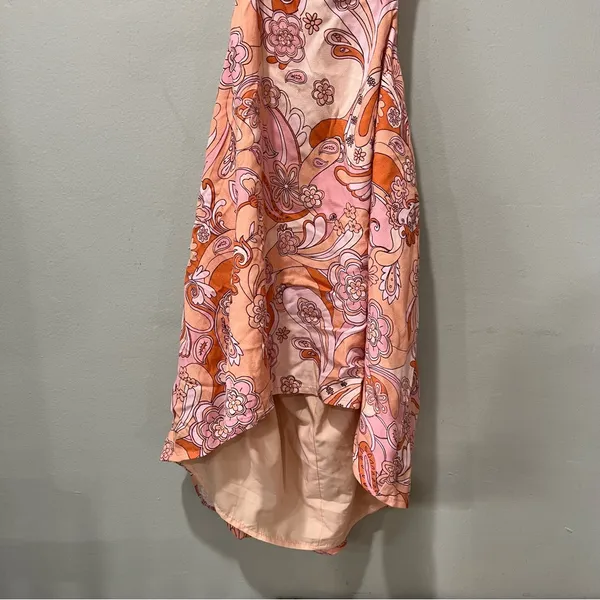 Sky To Moon Women’s Pink Peach Floral‎ Mini Dress Size Small Funky Boho 7… - Image 3