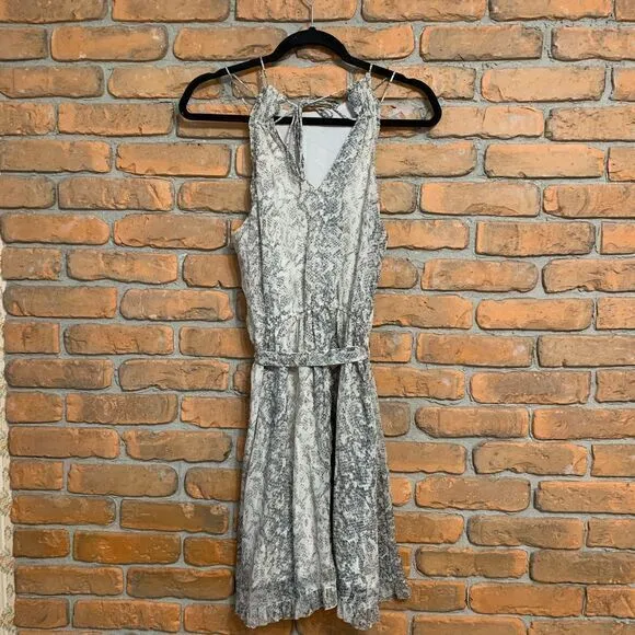 A&F Abercrombie & Fitch Dress Size Medium Gray‎ Snake Print Sleeveless Mini Midi - Image 4