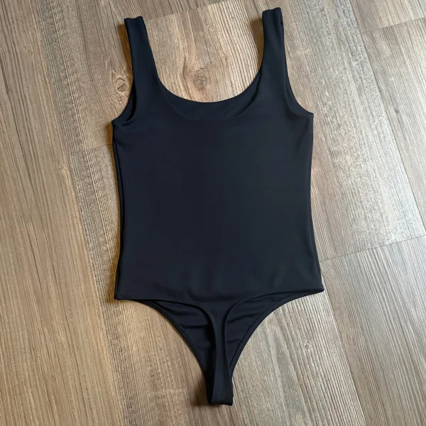 Express Black Scoop Neck Body Contour Bodysuit - Image 3