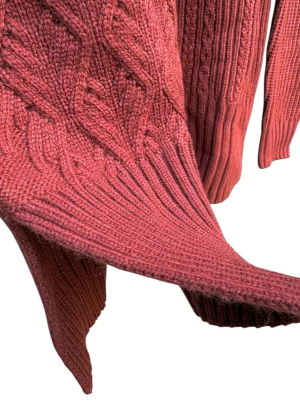 NWT Banana Republic Mixed Cable Knit Wool Blend Sweater Rust Size Small - Image 5