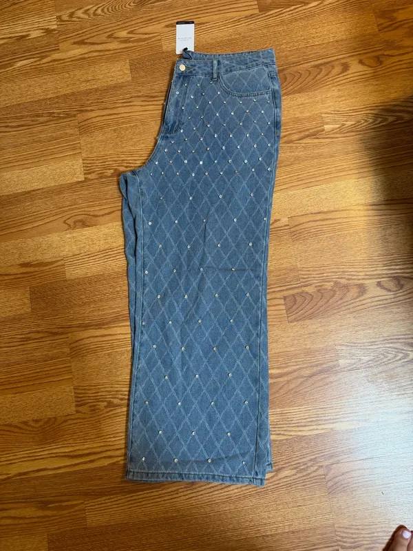 Anewsta Rhinestone Jeans Blue Size 2X - Image 2