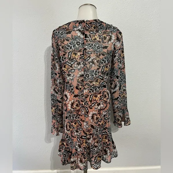 For Love and Lemons Blush Paisley Long Sleeve Gracie Dress Size Small - Image 3
