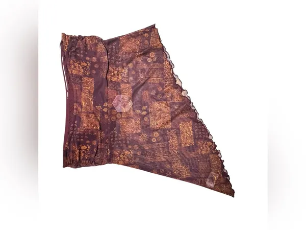 Ruby & Jewell Los Angeles Asymmetrical Mesh Tube Top Brown Paisley Size L NWT - Image 4