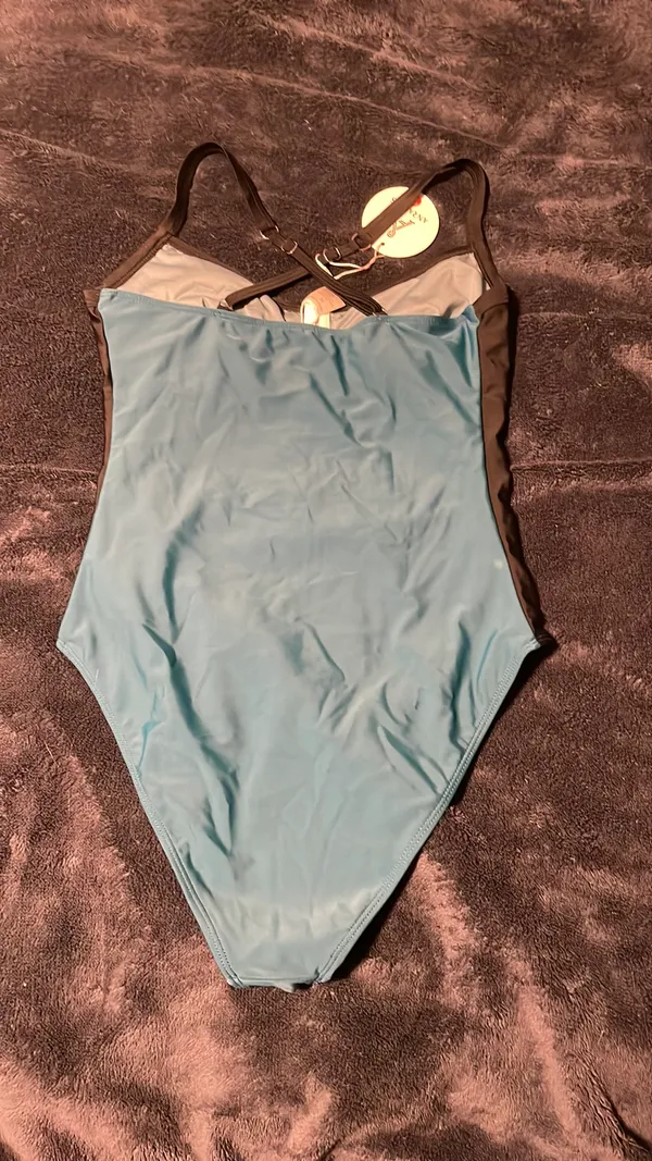 Amazon Anrabess Women’s Swimsuit Size Medium Black and Teal - Image 3