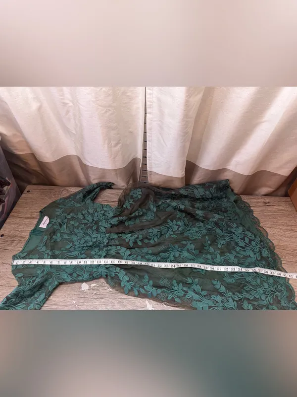 JESSAKAE Eve‎ Wintergreen Dress Floral embroidered midi forest green size small - Image 5