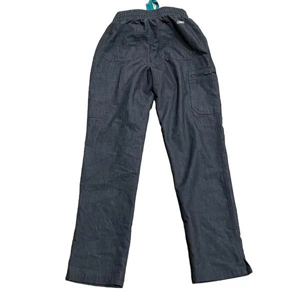 FIGS Unisex Cargo Scrub Pants XS Gray Elastic Waist Drawstring Workwear - Image 5