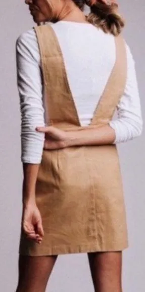 Mod Ref Camel jumper Denim Overalls Skirt Size Large juniors - Image 2