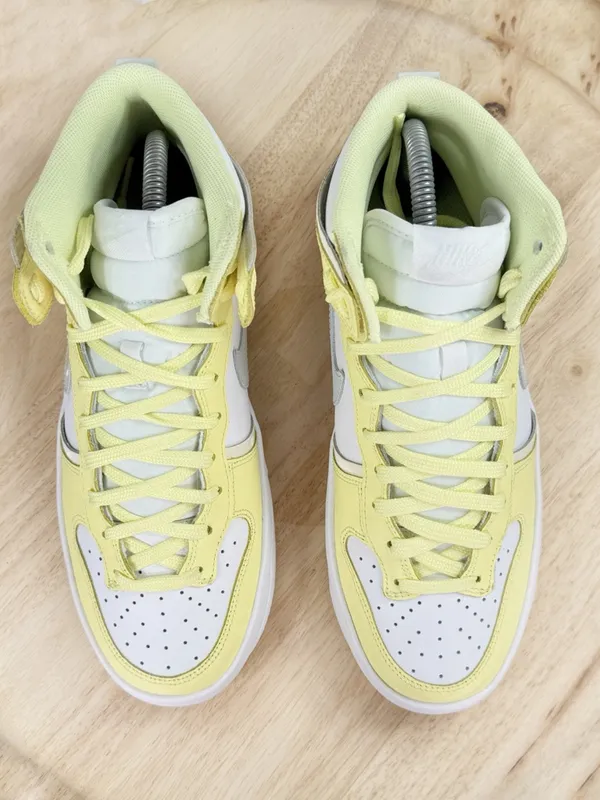 Nike Dunk High Up Sneakers White Citron Lemon‎ Yellow Womens 8 DH3718-105 - Image 4