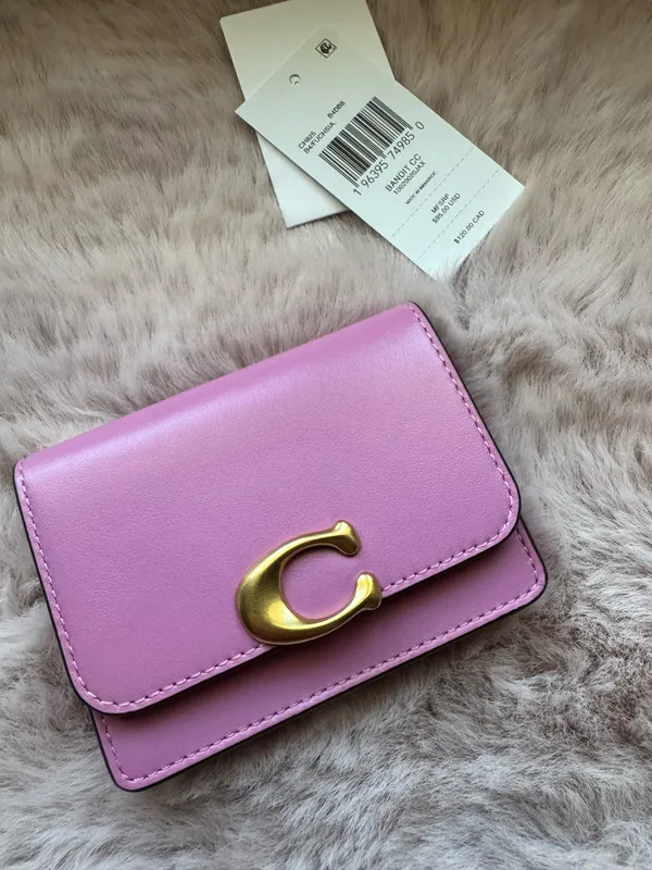 coach Bandit Card Case Brass/Fuschia Ch825 - Image 8