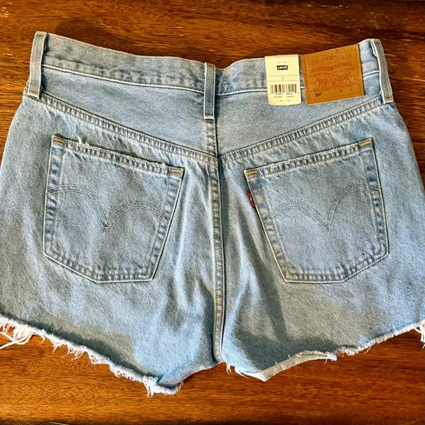 Levi's Light Blue 501 High Rise Shorts - Image 2