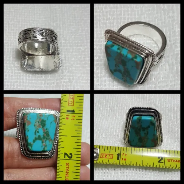 Vintage Tibet Silver Turquoise Ring Ring size - 9 RGN - Image 3
