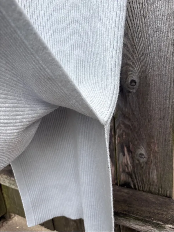 Anthropologie Daily Practice Ribbed Knit Sleeveless Midi Dress Grey Size Small - Image 7