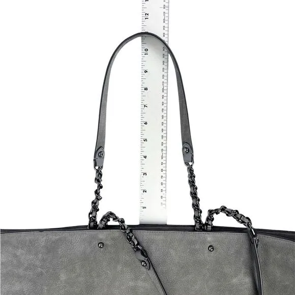 Rebecca Minkoff Chain-Trim Grey Suede‎ Large Tote Bag - Image 6