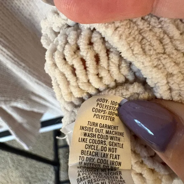Aerie Crochet Chenille Cream Knit Hoodie Sweater Soft Cozy Oversized Boho Medium - Image 12