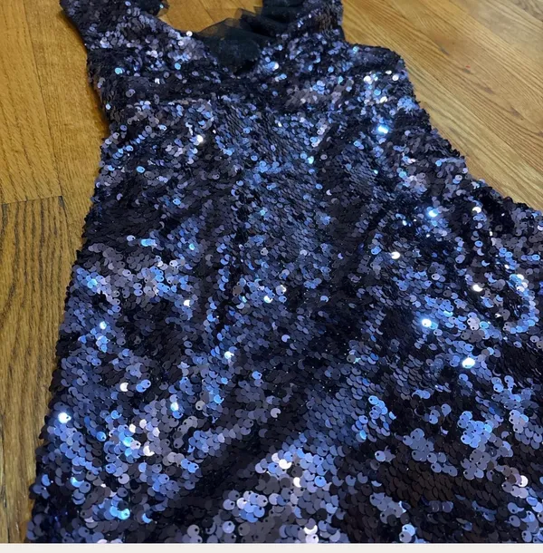 Free People Sequin Mini Dress XS Black Sparkly Party Dress - Image 2