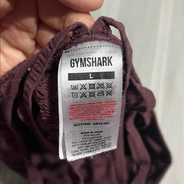 Gymshark Dark Burgundy Activewear Top - Image 3