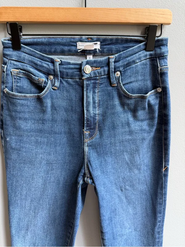 Good American Good Legs Chewed Hem Skinny Jeans Size 4/27 Style GLCH367T - Image 4