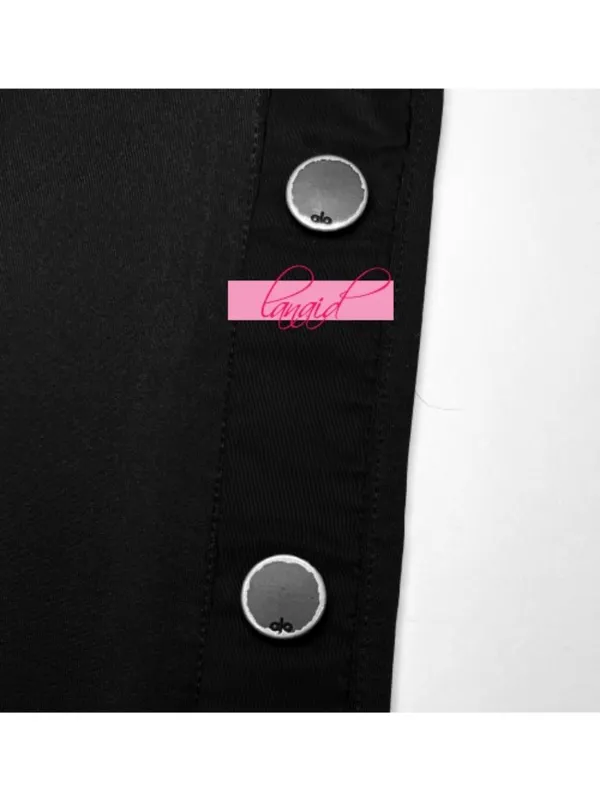 Alo Airlift High-Waist Game Changer Leggings Black Hi-Rise Button Bootcut Flare - Image 8