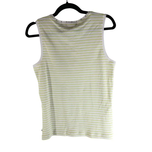 Chicos Zenergy Womens Striped Stud Accent Tank Top White Yellow XL/16 (Chicos 3) - Image 3