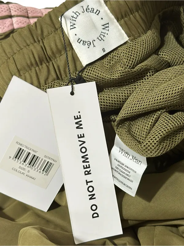 WITH JÉAN Romeo Track Pants, Khaki/Pink, Small - Image 8