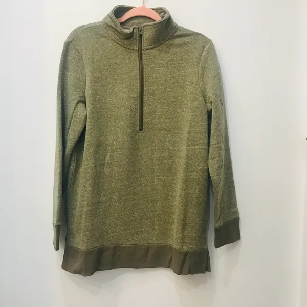 Boutique oversized zip up green two tone pull over size small. - Image 2