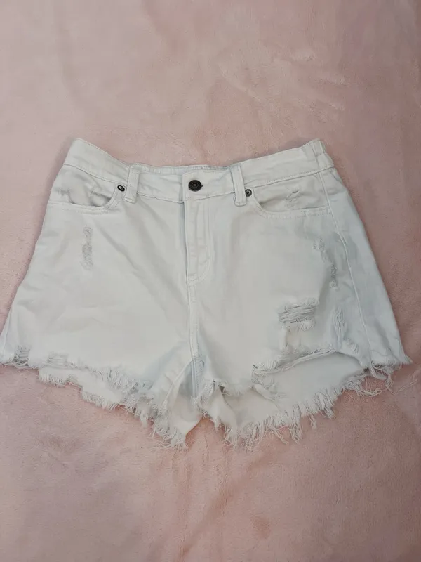 Aerie White Denim Shorts - Image 2