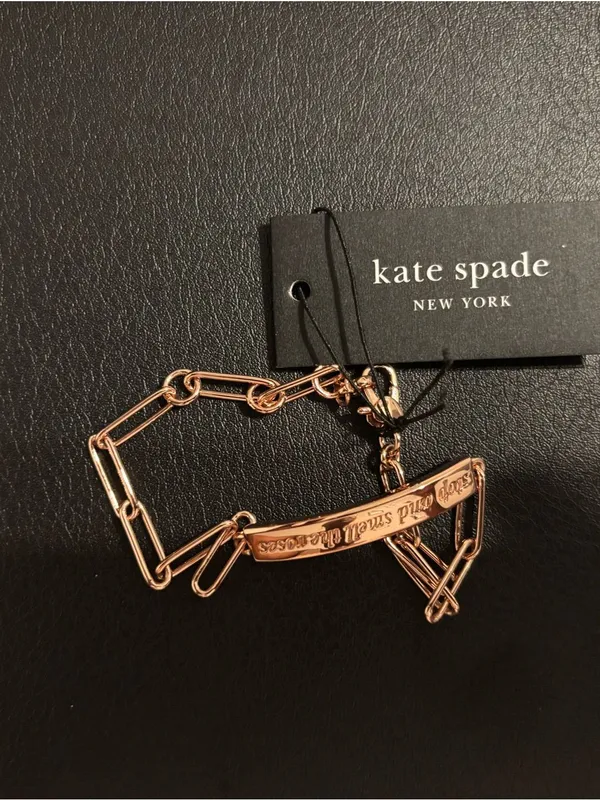 Kate Spade-Stop And Smell Roses ID Bracelet in Rose Gold Tone - Image 6