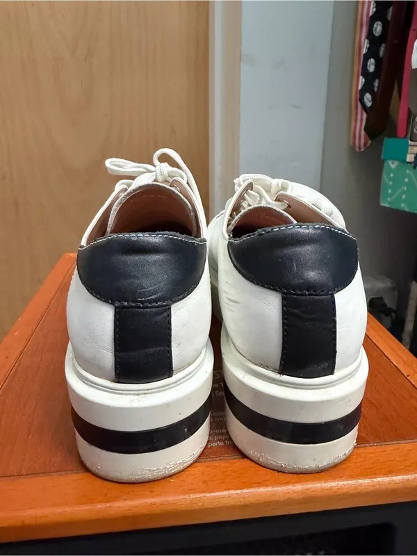 Paolo Women’s White Platform Sneakers - Chunky Casual Lace-Up Shoes. Size: 7.5 - Image 5