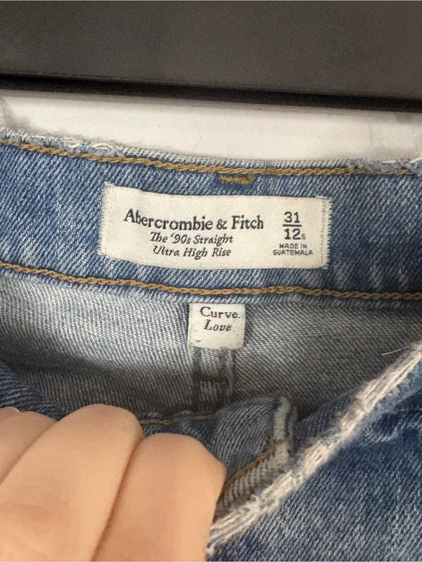 Abercrombie & Fitch The 90s Straight Ultra High Rise Curve Love Denim Jeans 12 - Image 2